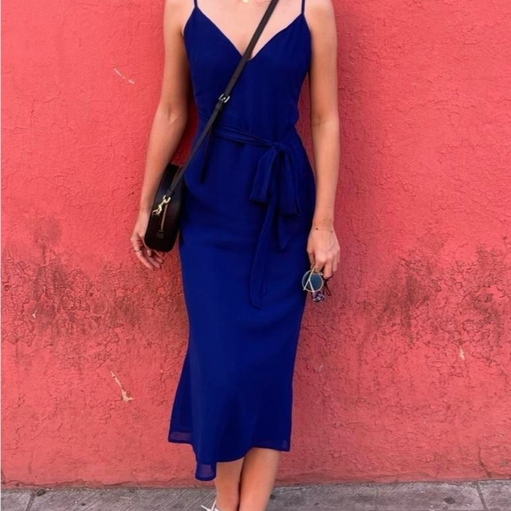 Reformation Dietrich dress in royal blue - New with tags